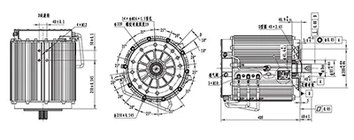 35000W Traction Motor, PMDC Brushless Motor TR300A